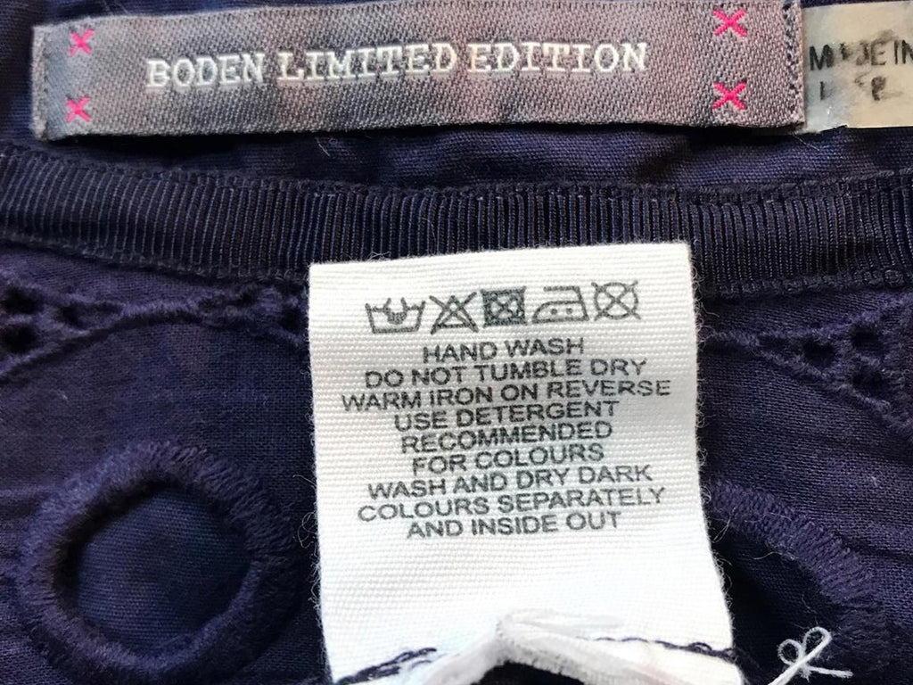 Boden Limited Edition Navy Broderie Anglaise Dress – UK 8