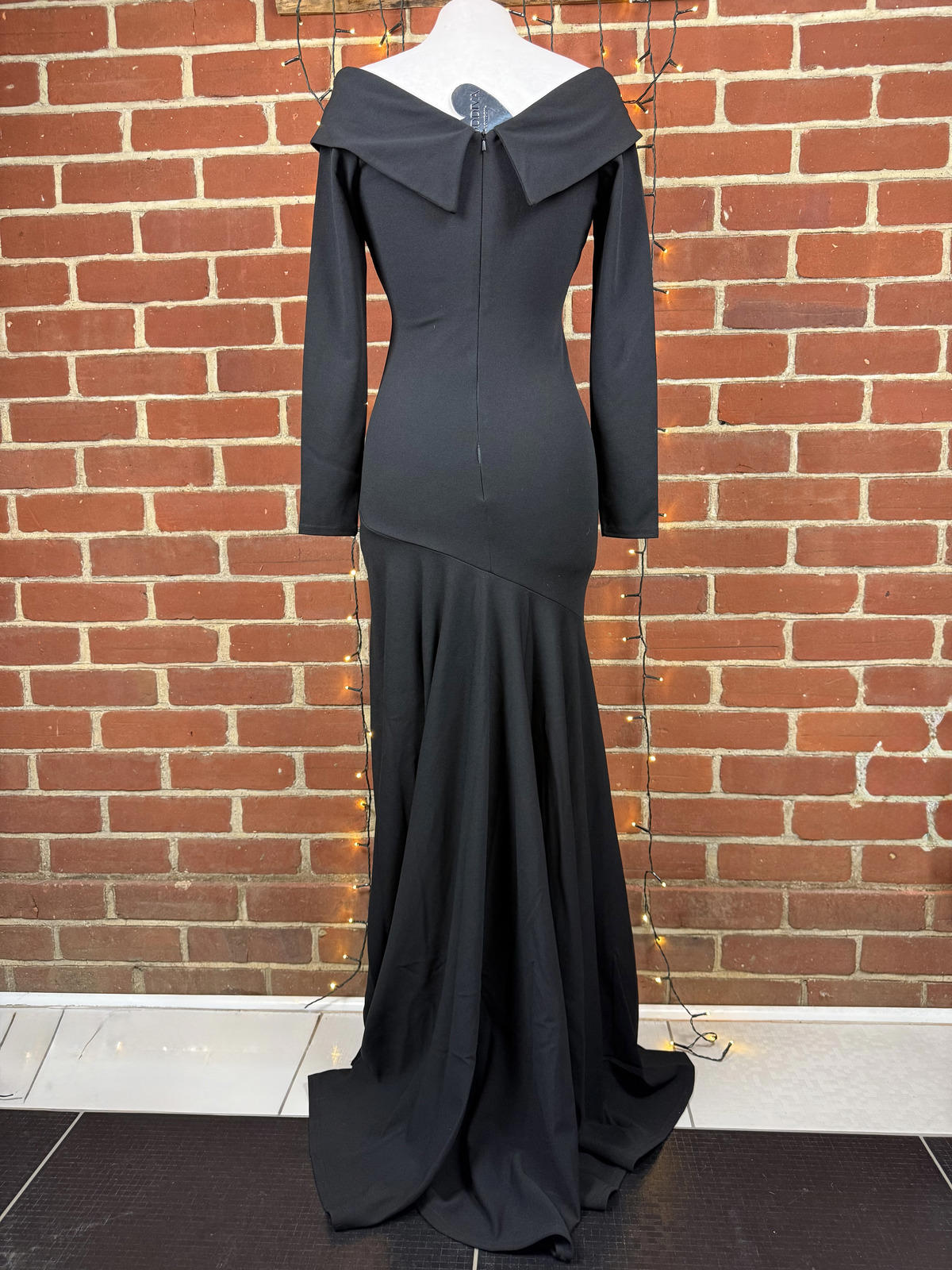 Goddiva London Black Off Shoulder Maxi Dress UK 8 BNWT                 sku353