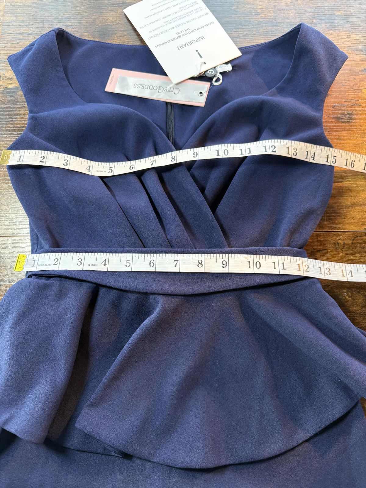 City Goddess Navy Peplum Maxi Dress UK 8 Elegant Evening  sku360