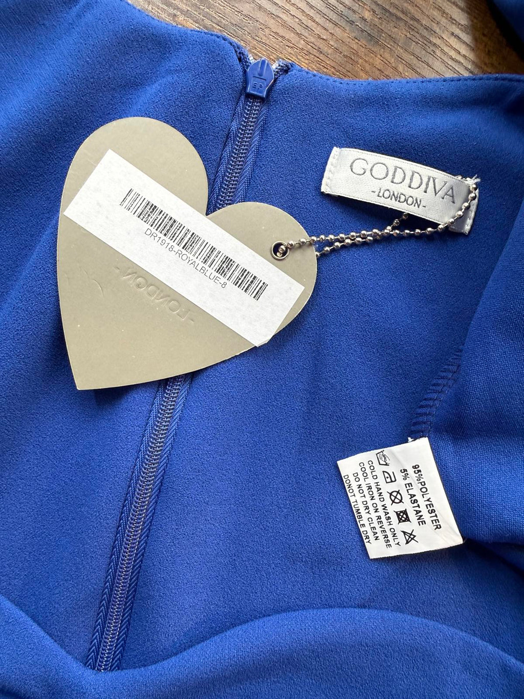 Goddiva Cobalt Blue Maxi Dress BNWT Fitted Mermaid UK 8-10 Approx US 4-6 sku372