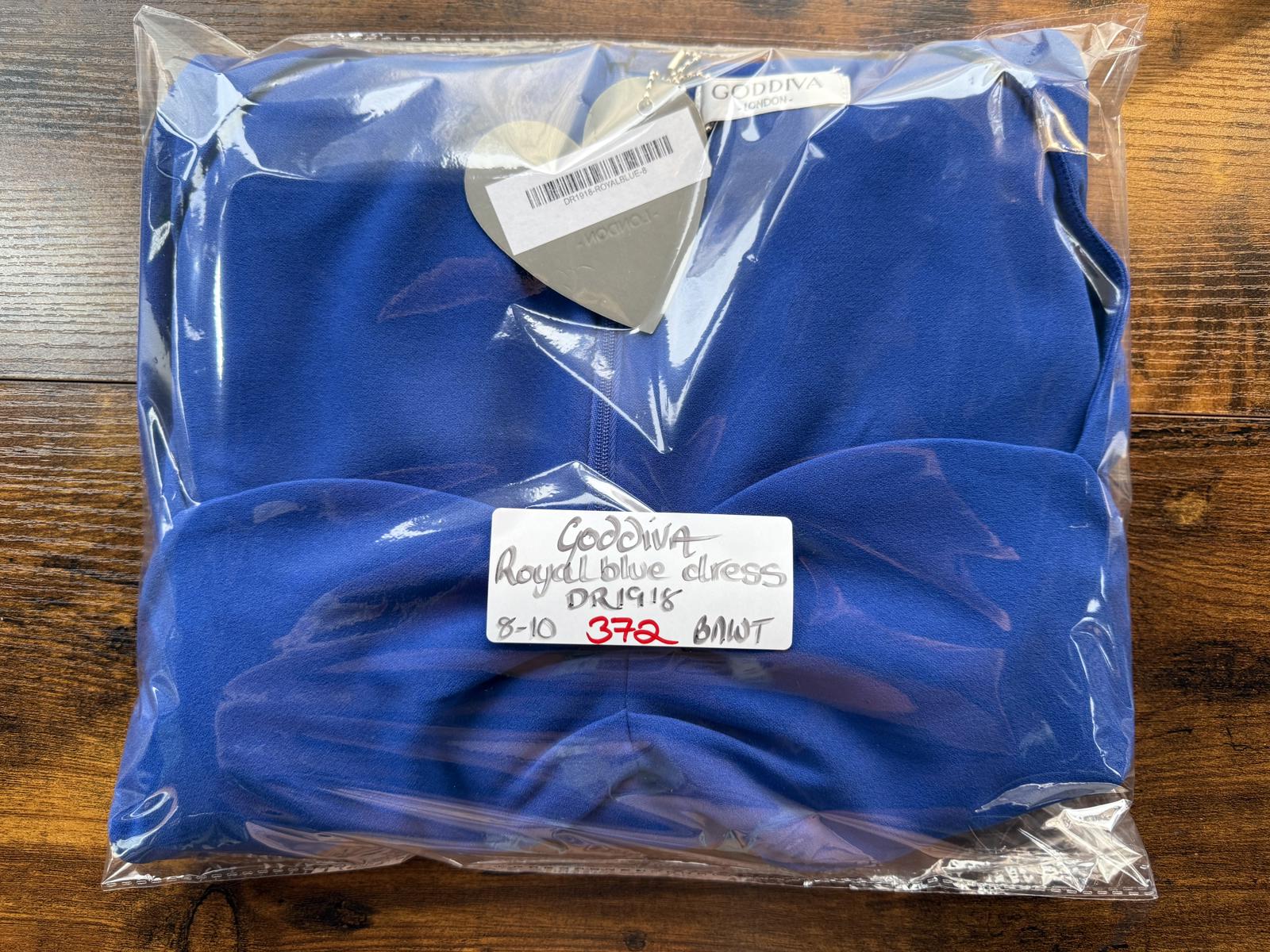 Goddiva Cobalt Blue Maxi Dress BNWT Fitted Mermaid UK 8-10 Approx US 4-6 sku372