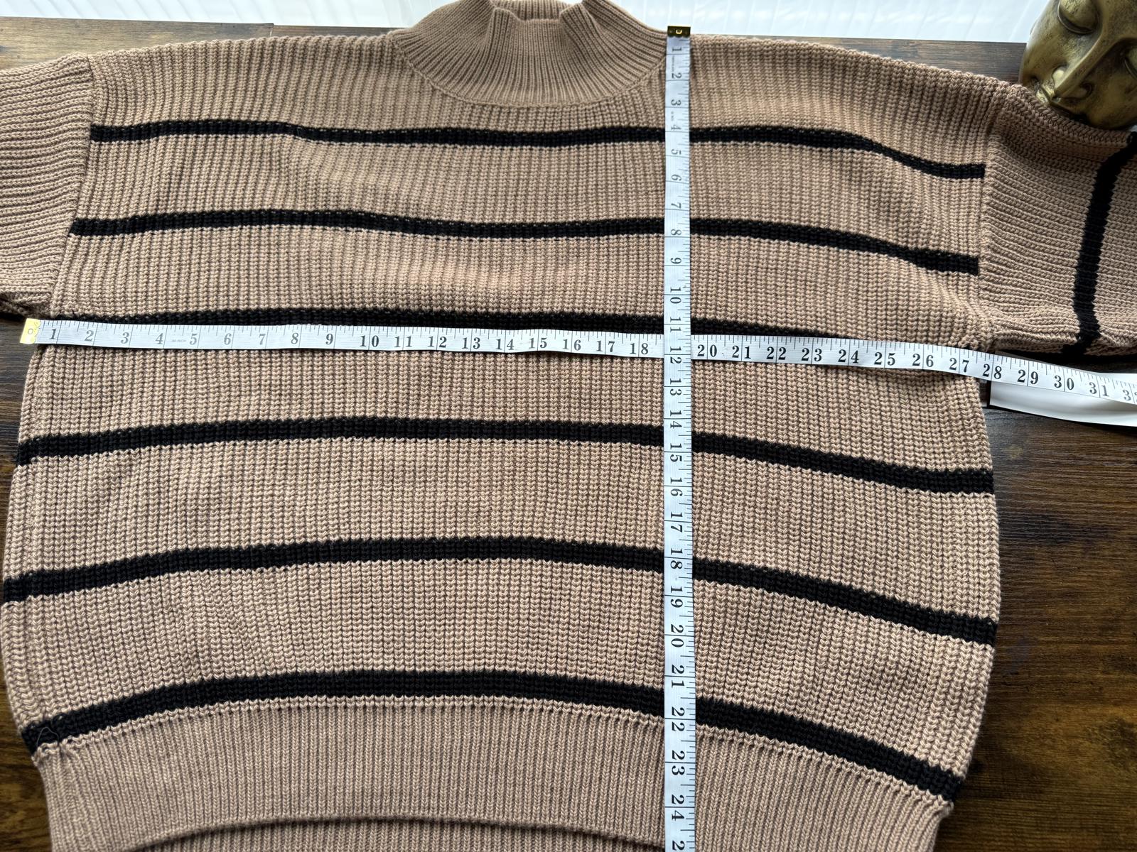 Oversized Camel Striped Chunky Knit Jumper One Size UK 12–16 BNWT sku20