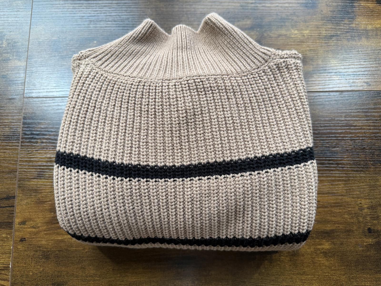 Oversized Camel Striped Chunky Knit Jumper One Size UK 12–16 BNWT sku20