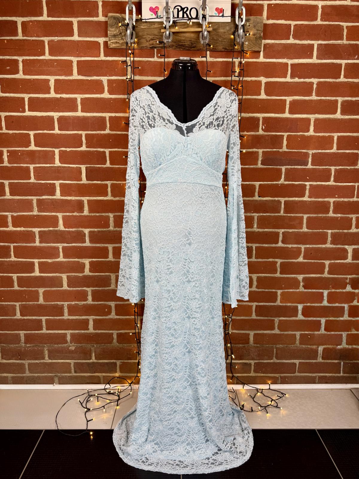 Goddiva Blue Sparkle Lace Fishtail Maxi Gown UK 16 BNWT   sku 263
