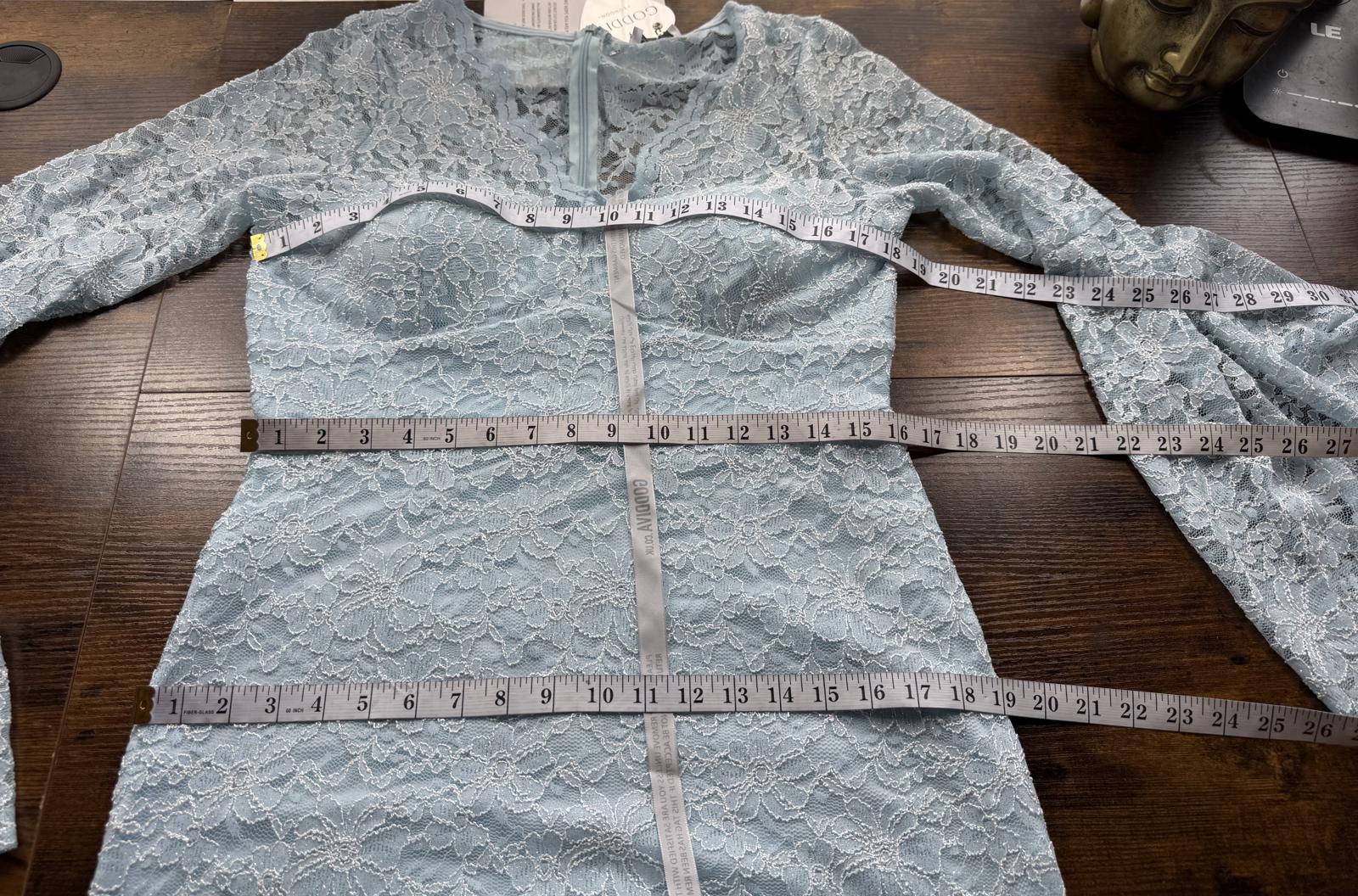 Goddiva Blue Sparkle Lace Fishtail Maxi Gown UK 16 BNWT   sku 263