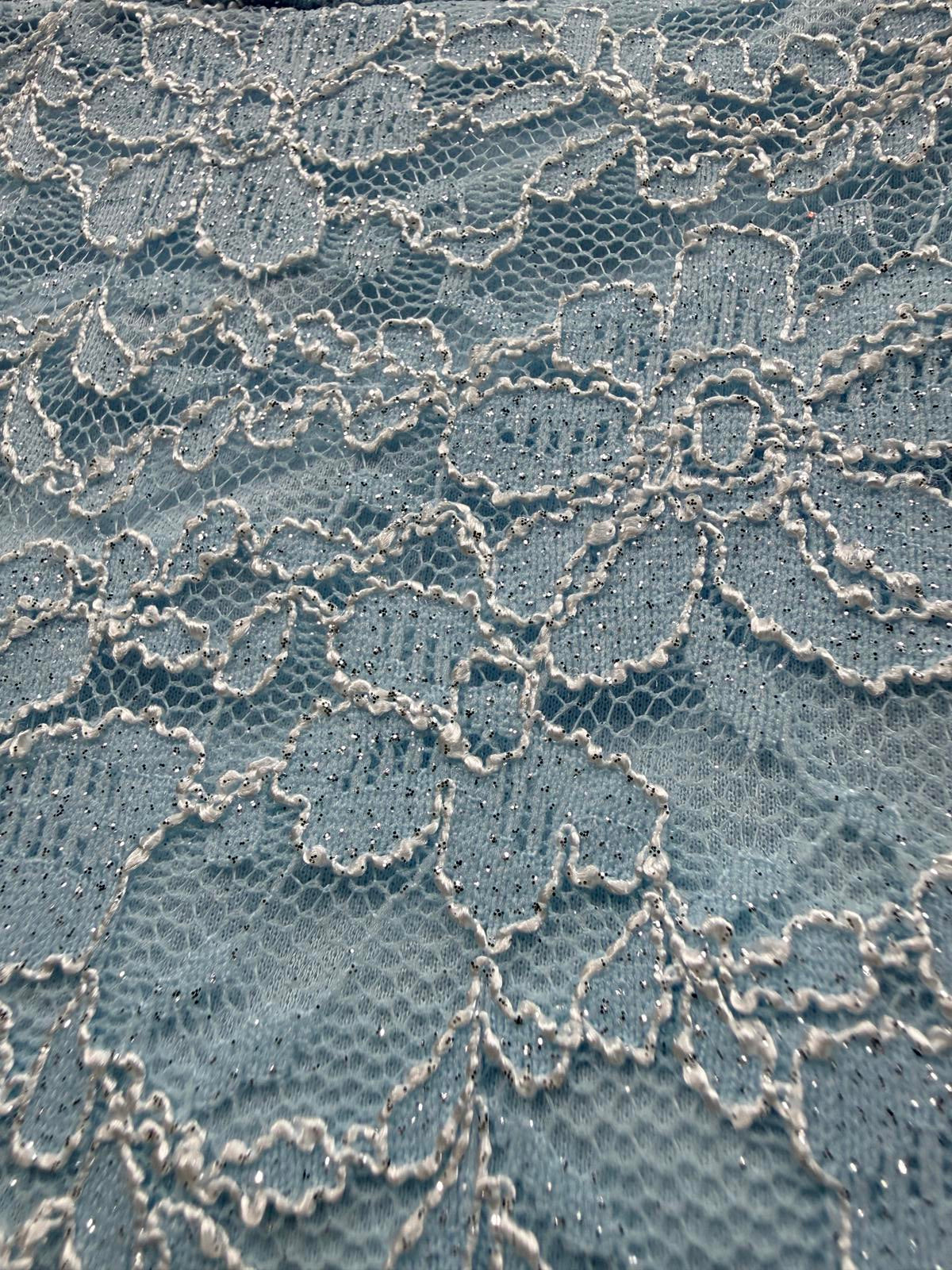 Goddiva Blue Sparkle Lace Fishtail Maxi Gown UK 16 BNWT   sku 263