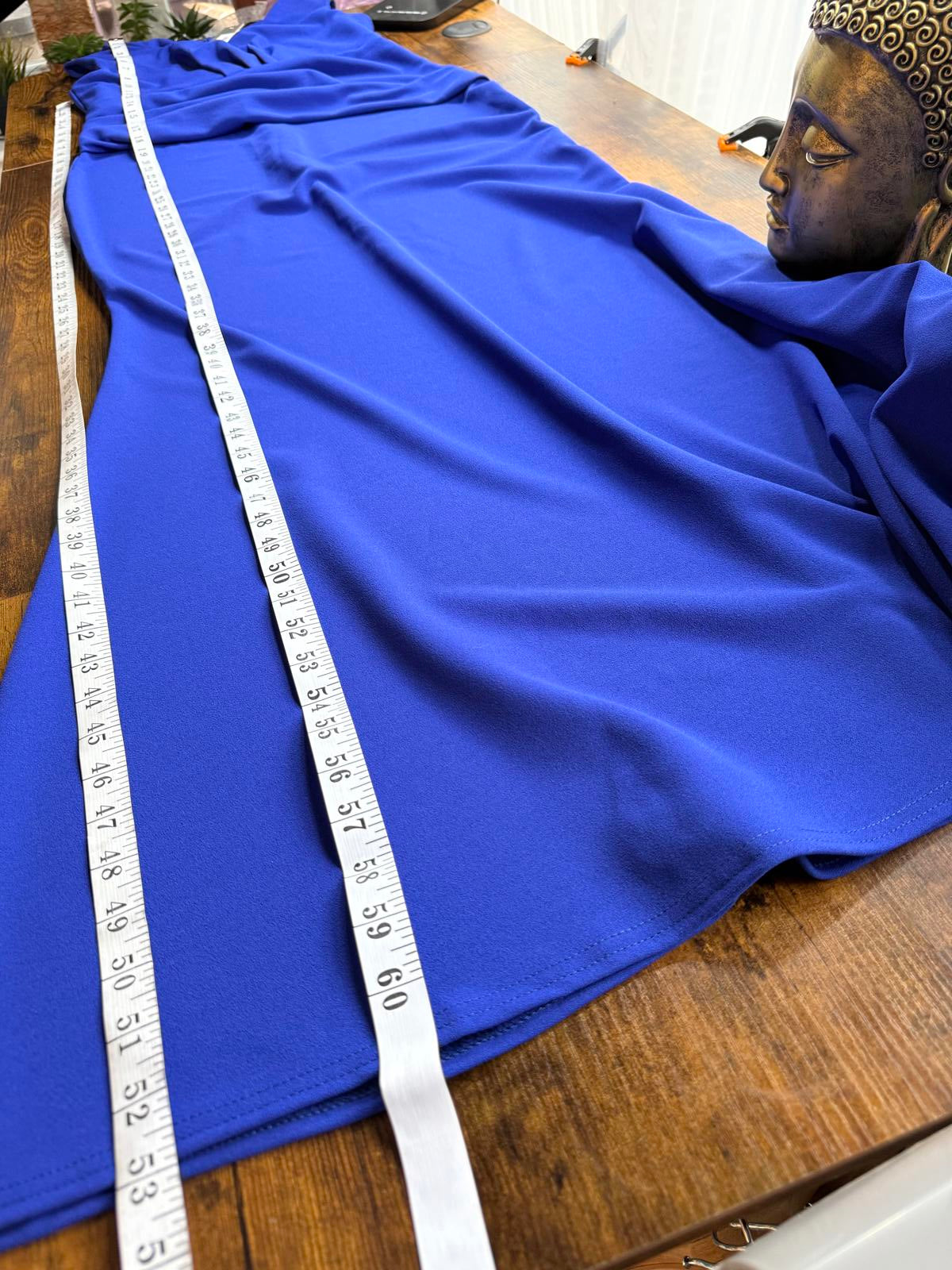 City Goddess Royal Blue Maxi Evening Dress UK 16 US 12 Ruched Formal Gown sku403