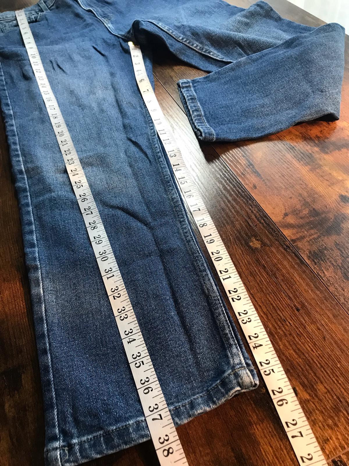 Anko Straight Extra High Rise Jeans UK 12 US 8 Blue Denim Stretch