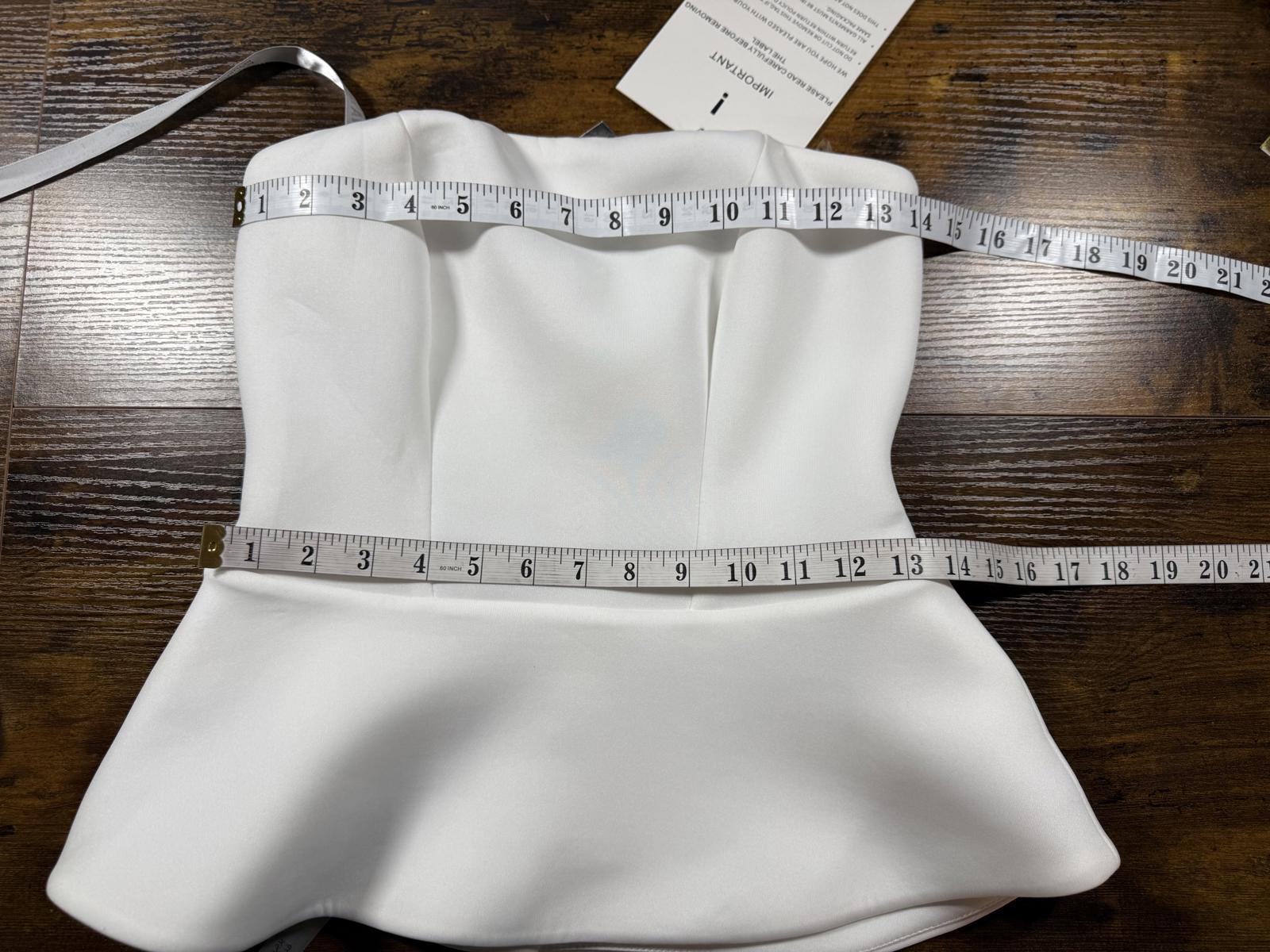 Goddiva London White Strapless Peplum Top UK 10 US 6 Elegant BNWT sku 406