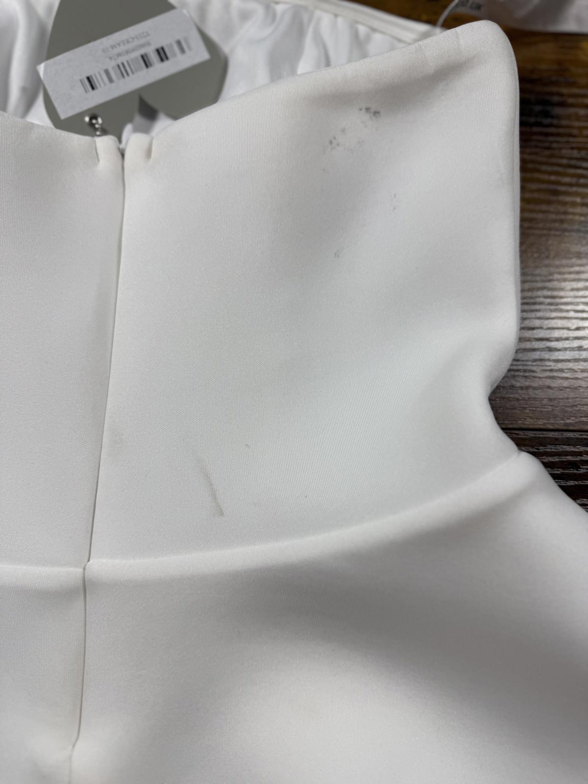 Goddiva London White Strapless Peplum Top UK 10 US 6 Elegant BNWT sku 406