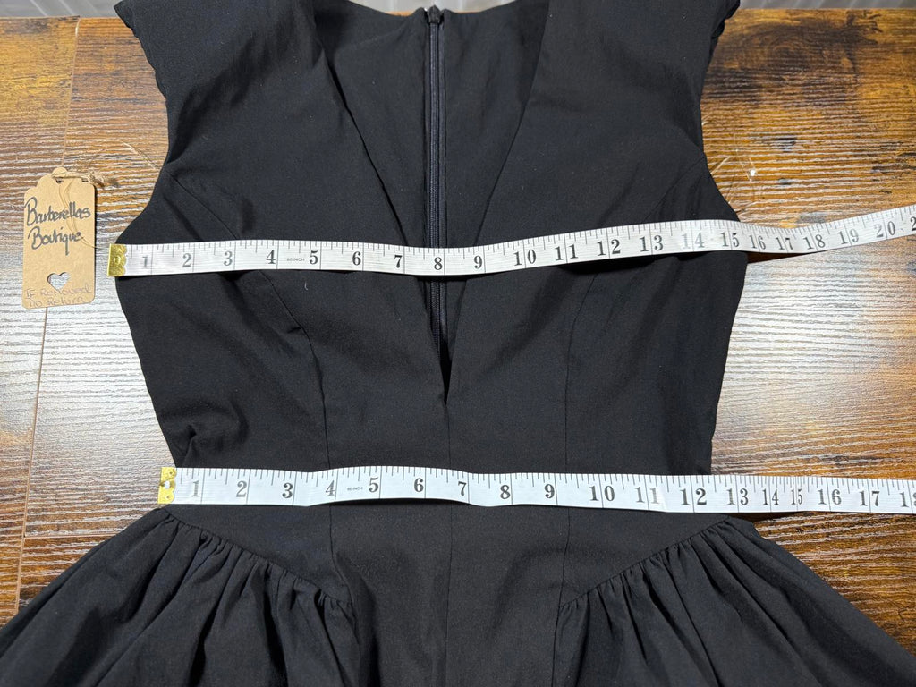 Black Bardot Corset Babydoll Mini Dress UK 10–12 / US 6–8 Sample sku 409