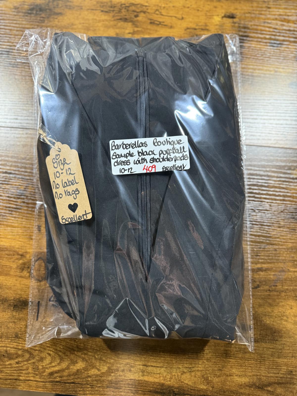 Black Bardot Corset Babydoll Mini Dress UK 10–12 / US 6–8 Sample sku 409