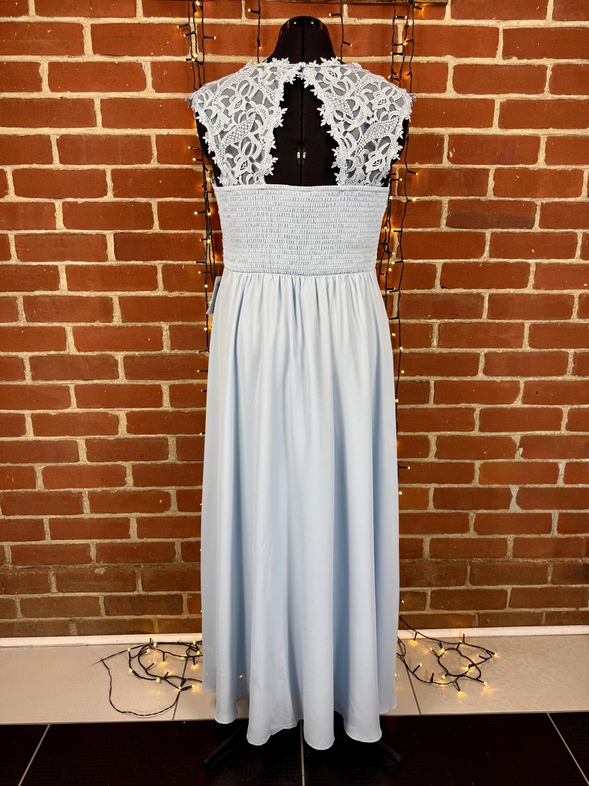 Bonprix Blue Lace Maxi Dress UK 20 US 14 Elegant Occasion Gown sku417
