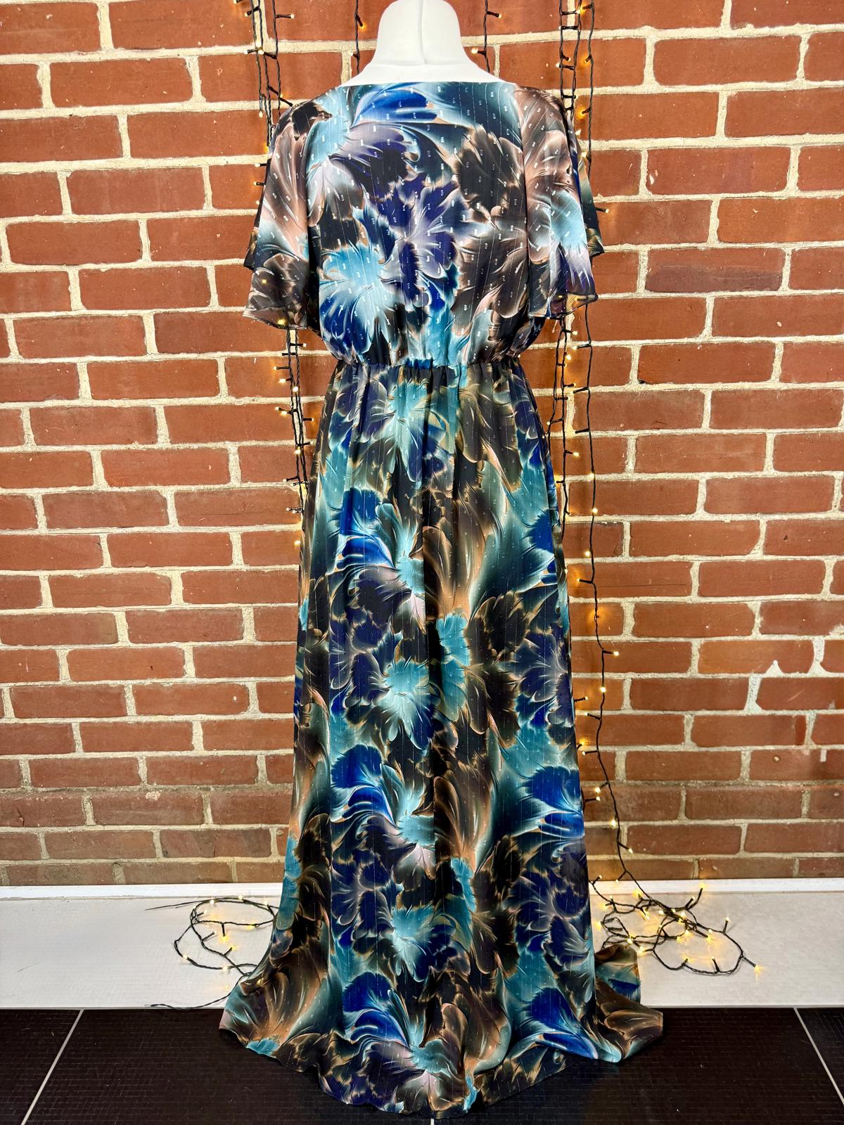 Boho Wrap Front Floral Maxi Dress UK 14–16 US 10–12 Floaty Occasion sku23