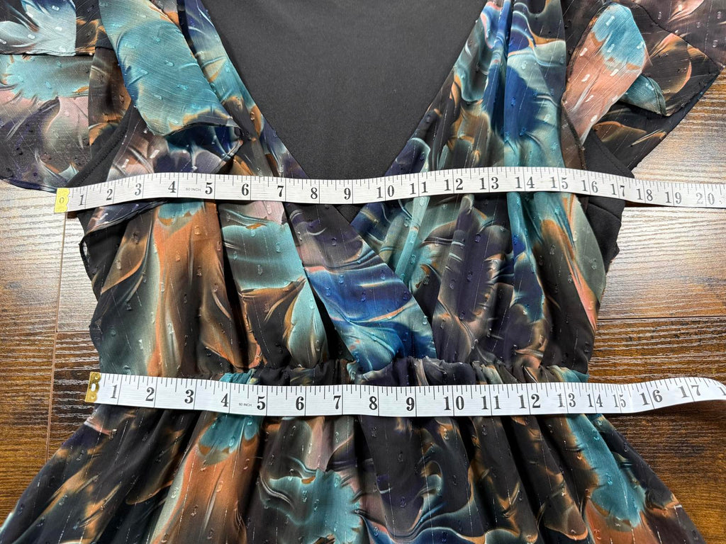 Boho Wrap Front Floral Maxi Dress UK 14–16 US 10–12 Floaty Occasion sku23