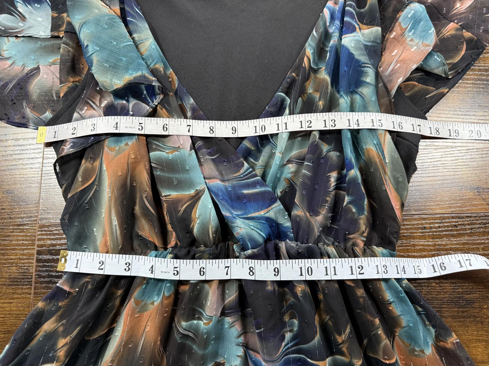 Boho Wrap Front Floral Maxi Dress UK 14–16 US 10–12 Floaty Occasion sku23