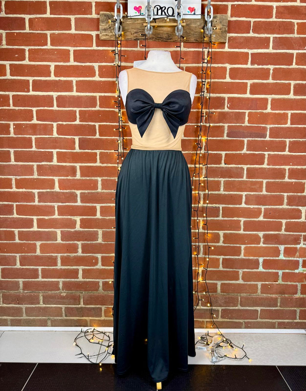 Sheer Mesh Bow Bust Crop Top Nude Black UK 6-8 US 2-4 BNWT  sku427