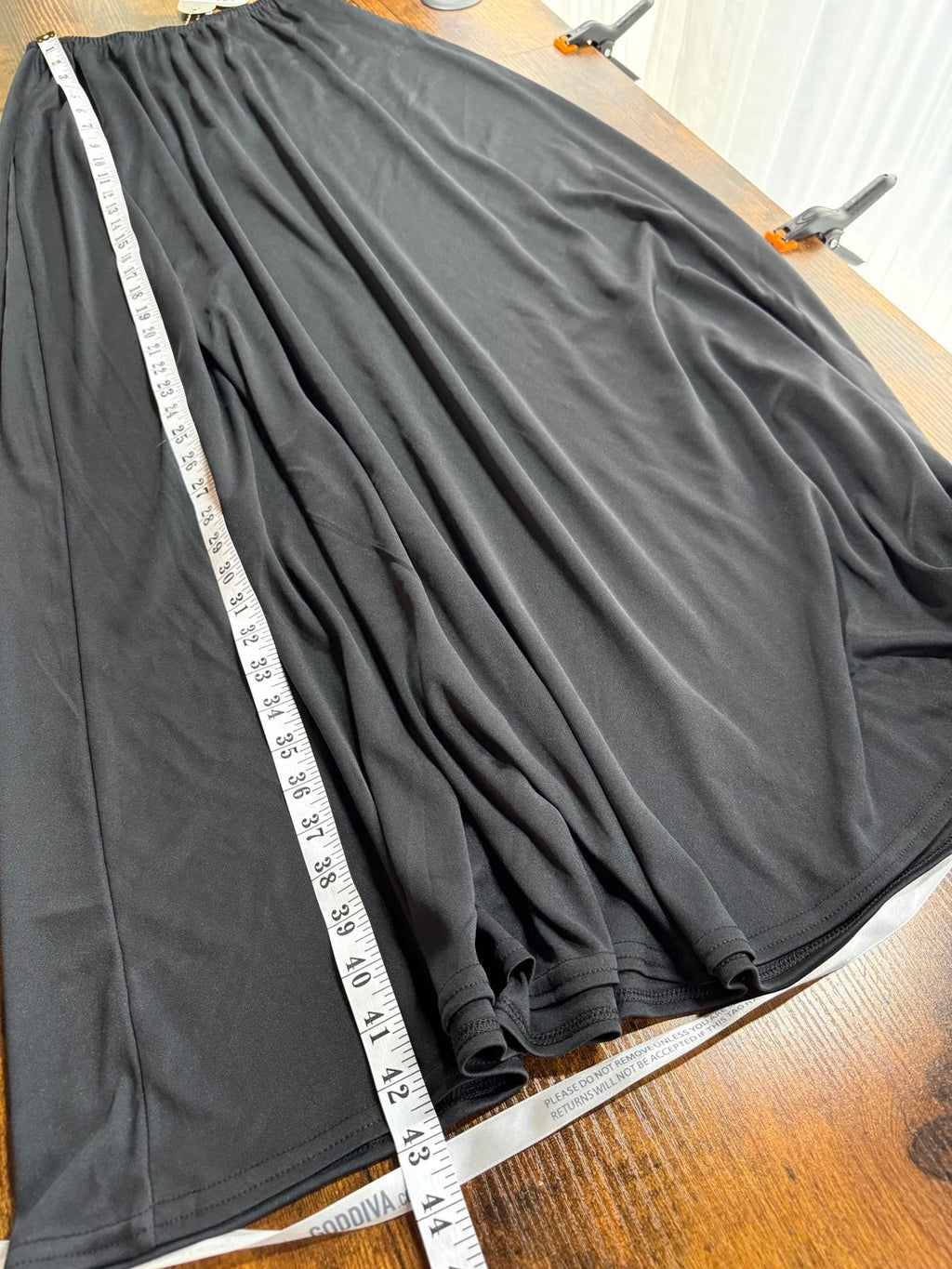 Black Maxi Skirt Elastic Waist Flowing UK 6-8 US 2-4 BNWT     sku427