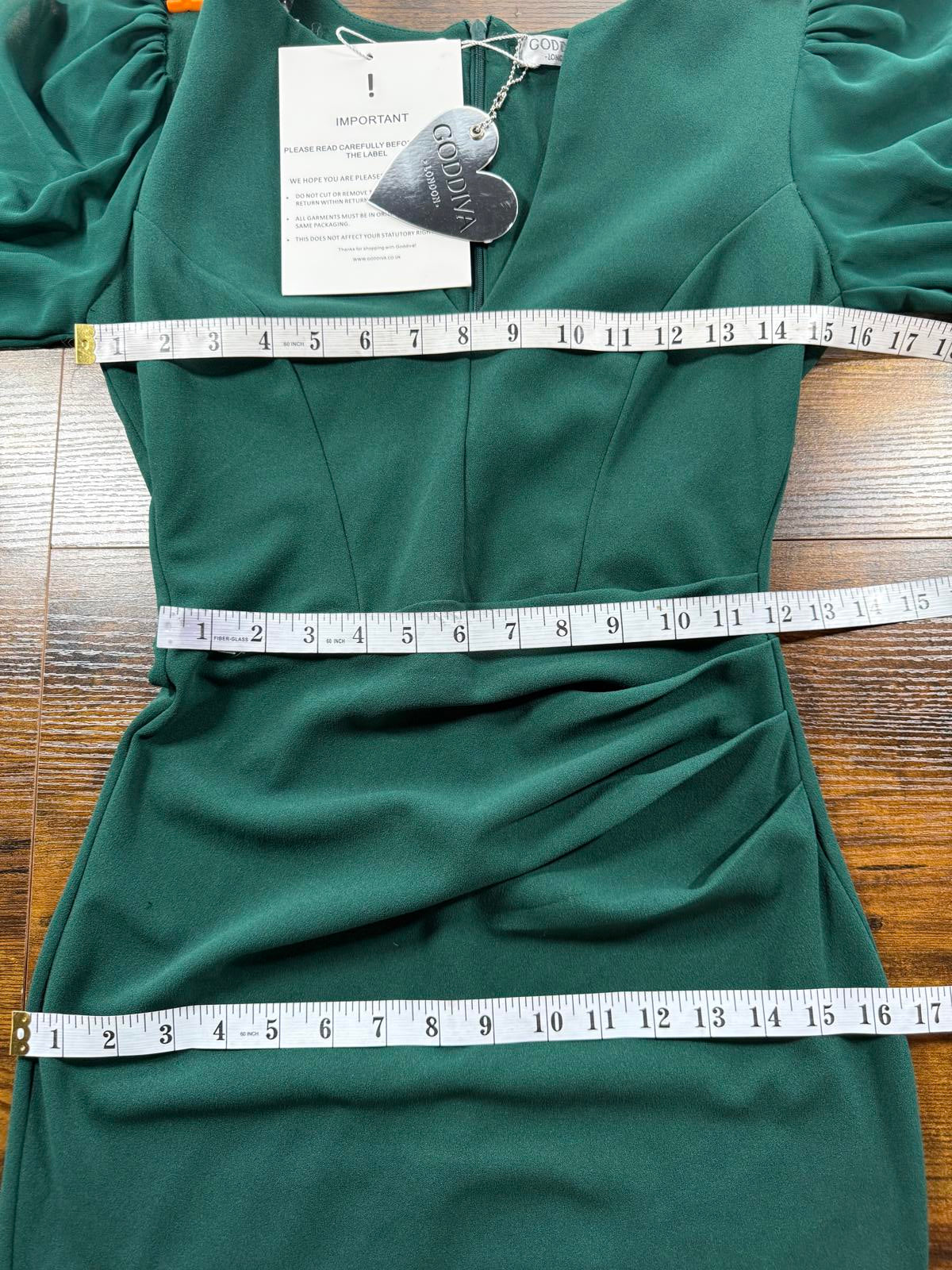 Goddiva Emerald Green Chiffon Sleeve Maxi Dress UK 8 US 4 sku430