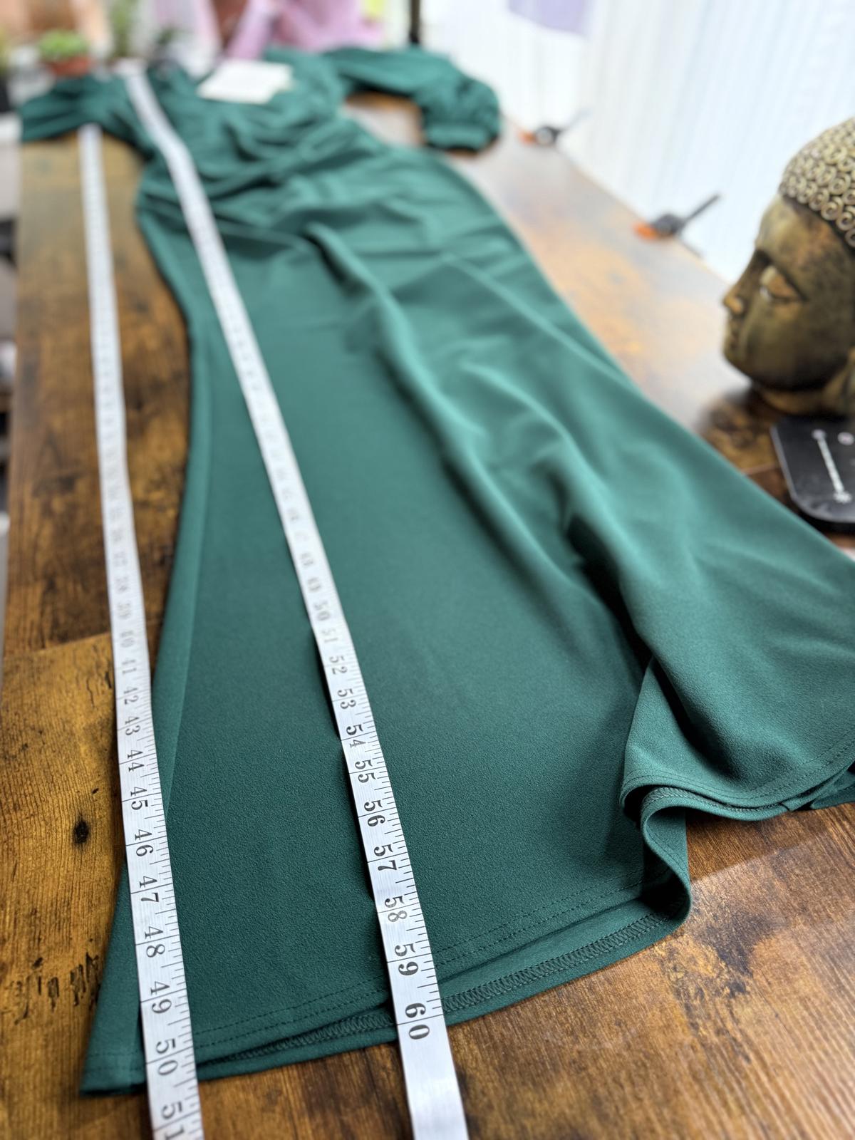 Goddiva Emerald Green Chiffon Sleeve Maxi Dress UK 8 US 4 sku430