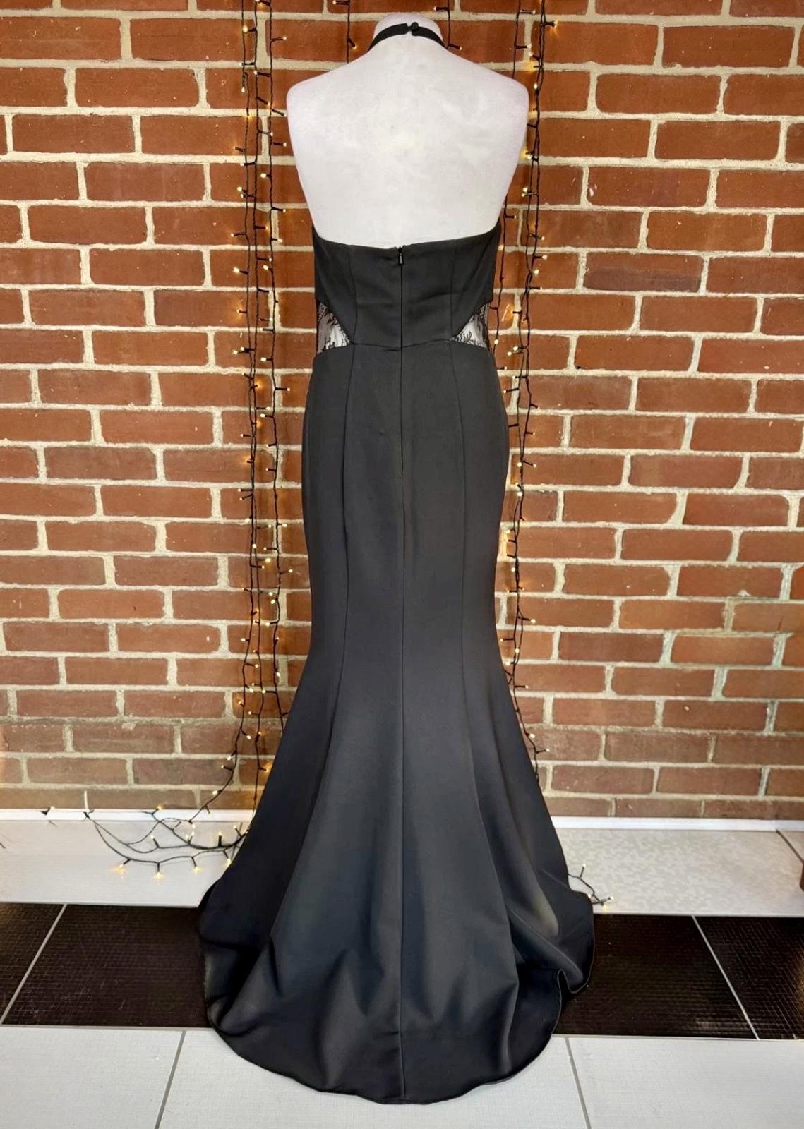Jarlo London Black Lace Cut Out Halter Maxi Dress UK 10 Evening Gown  SKU392
