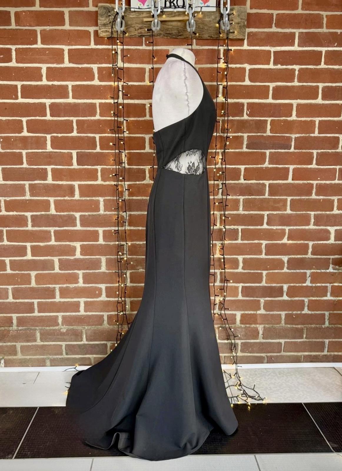 Jarlo London Black Lace Cut Out Halter Maxi Dress UK 10 Evening Gown  SKU392