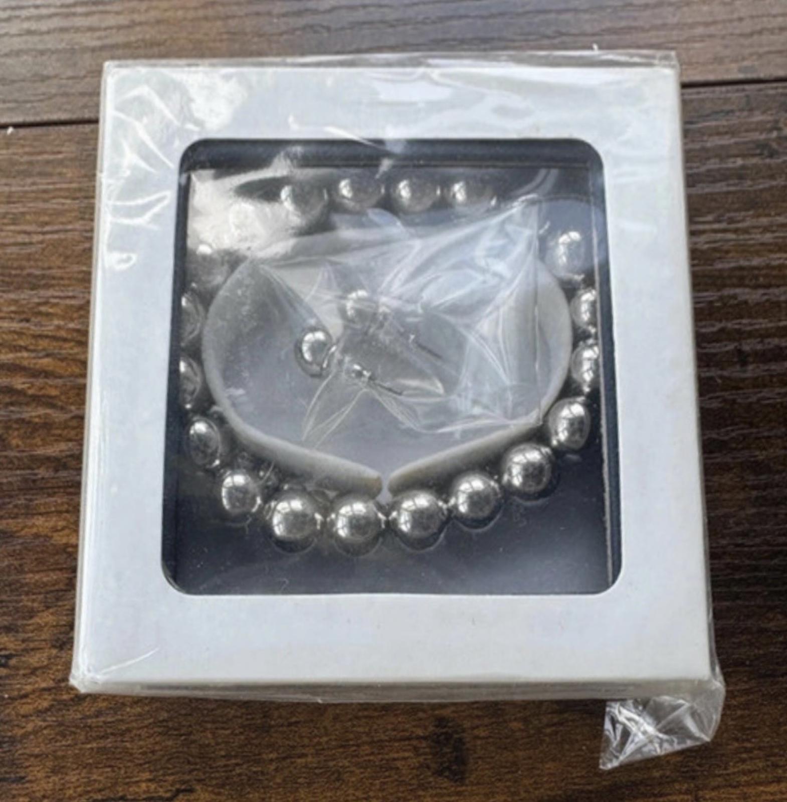 Carlo Gioielliere Silver Tone Bead Jewellery Set Bracelet Earrings