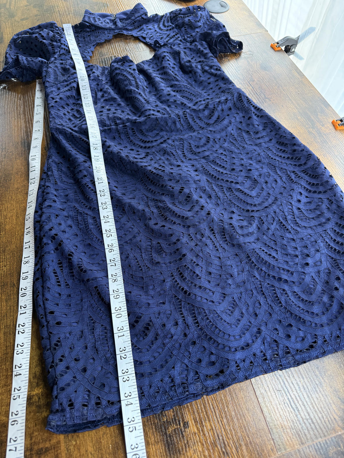 City Goddess Navy Lace High Neck Midi Dress UK 14 Occasion sku435