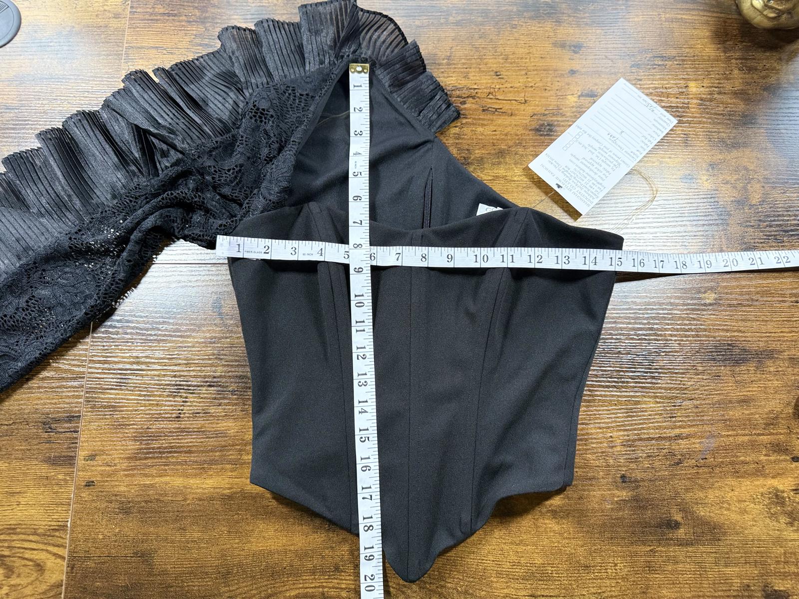 Goddiva London Black One Shoulder Lace Corset Top UK 8–10 Sample sku442