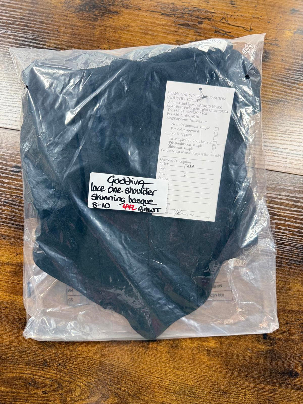 Goddiva London Black One Shoulder Lace Corset Top UK 8–10 Sample sku442