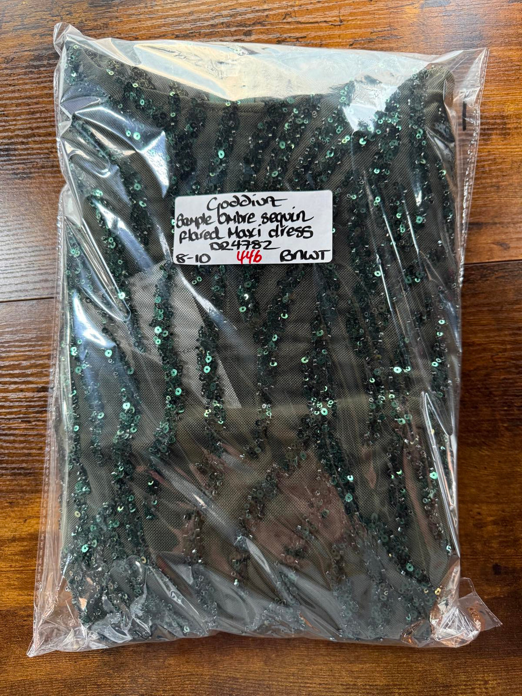 Goddiva Green Sequin Beaded Maxi Dress UK 8 Sample Sold Out Colour sku446