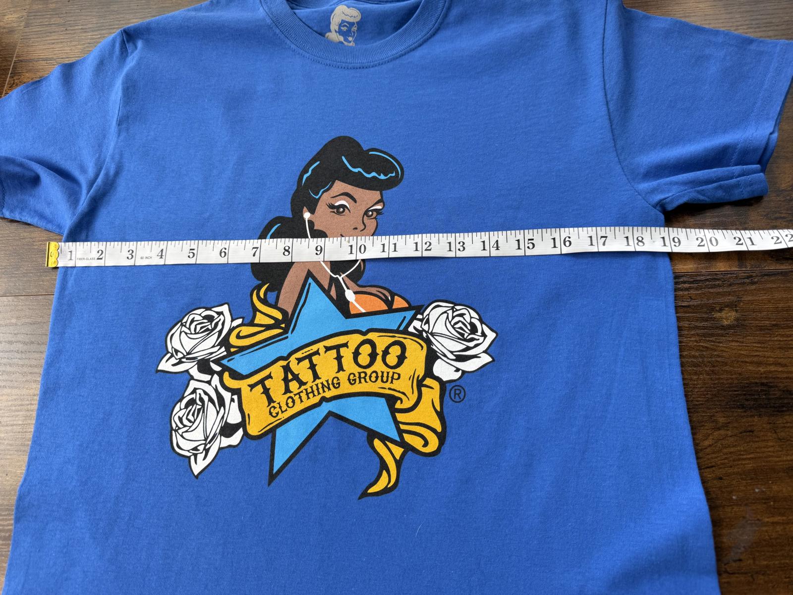 Vintage Style Tattoo Clothing Blue T-Shirt - Size 10