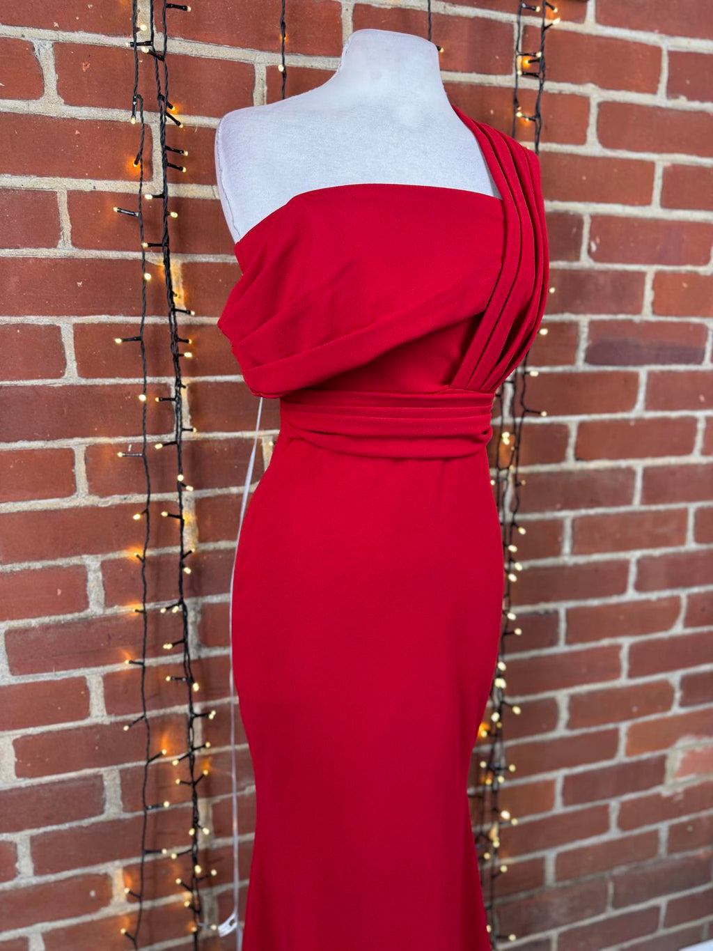 Goddiva London Red One Shoulder Maxi Dress UK 8 BNWT RRP £140 sku452