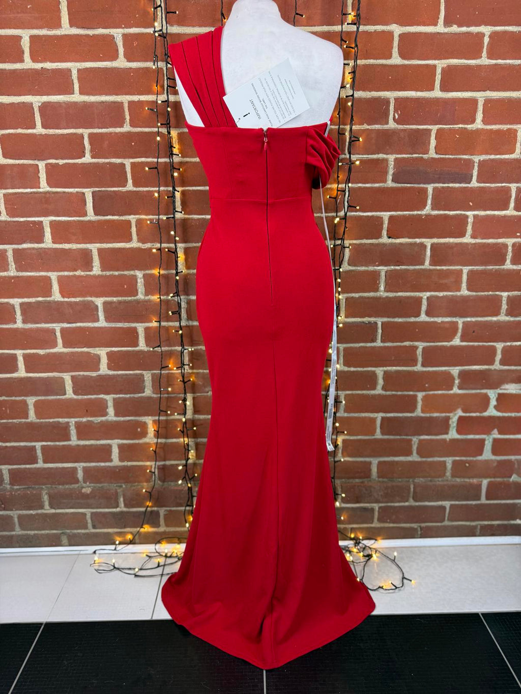 Goddiva London Red One Shoulder Maxi Dress UK 8 BNWT RRP £140 sku452