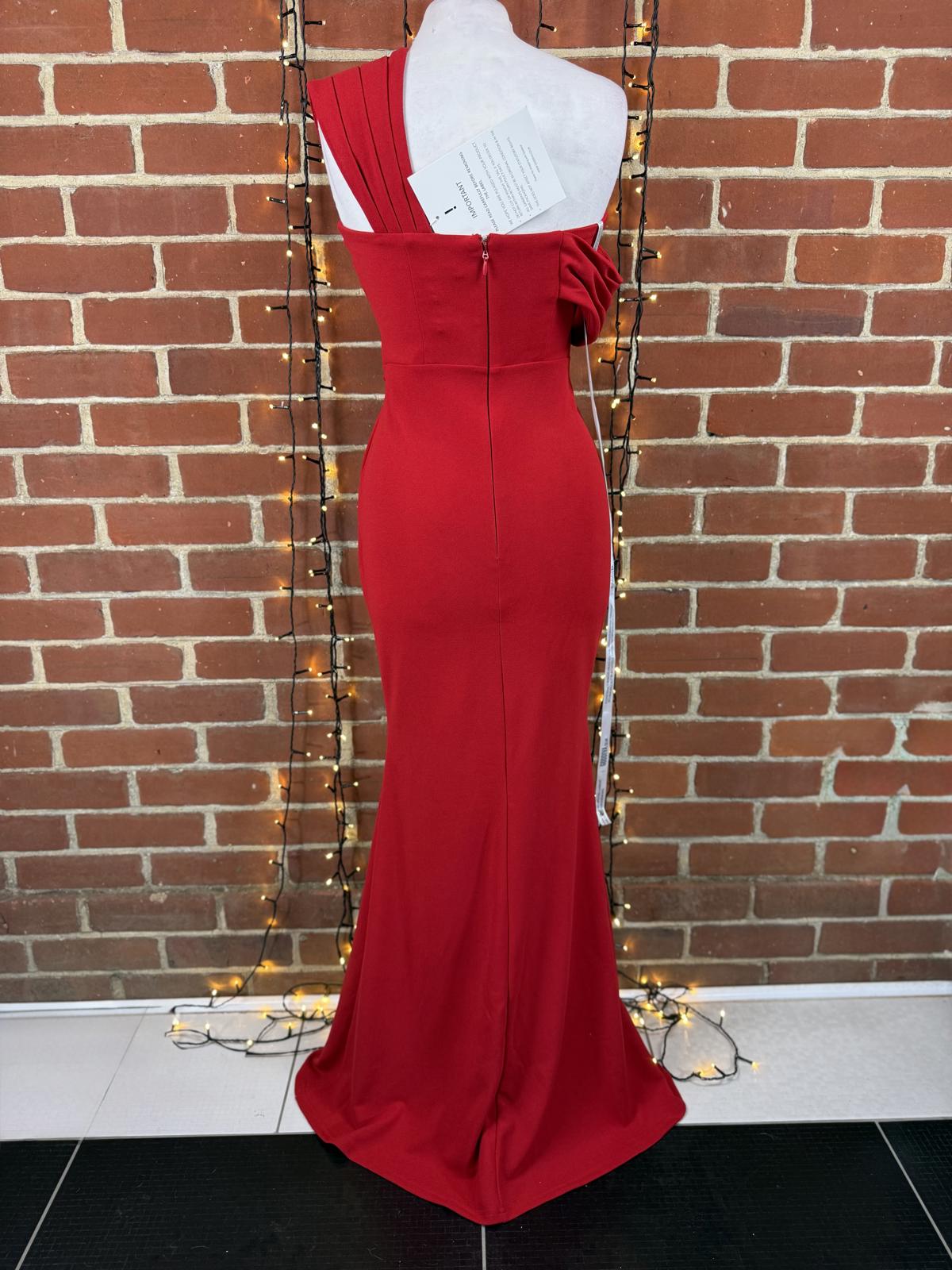 Goddiva London Red One Shoulder Maxi Dress UK 8 BNWT RRP £140 sku452