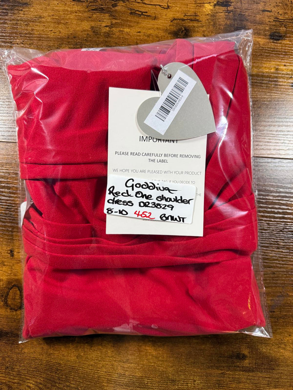 Goddiva London Red One Shoulder Maxi Dress UK 8 BNWT RRP £140 sku452