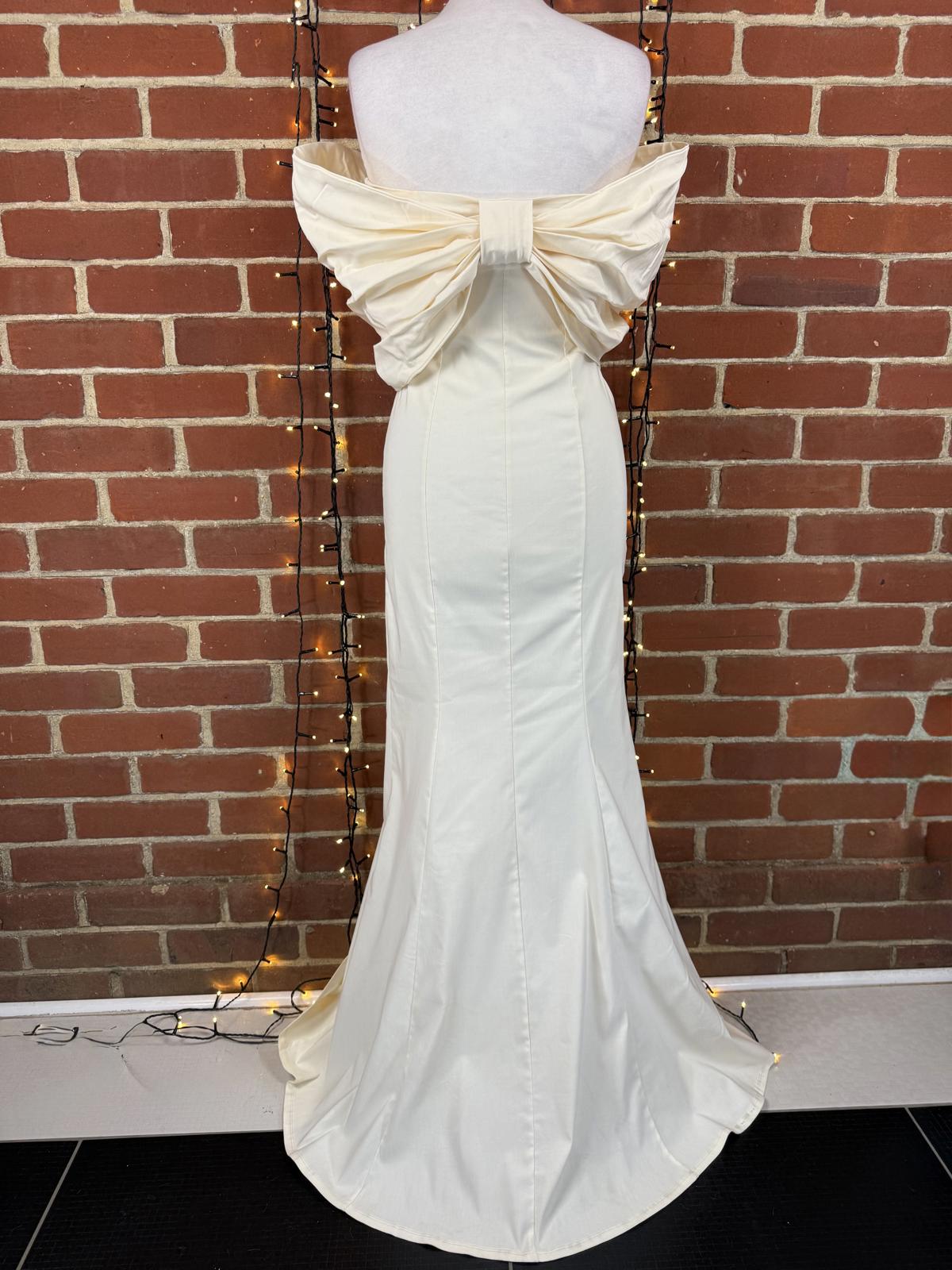 Goddiva London Cream Strapless Bow Maxi Dress BNWT UK 8–12 Bridal sku454