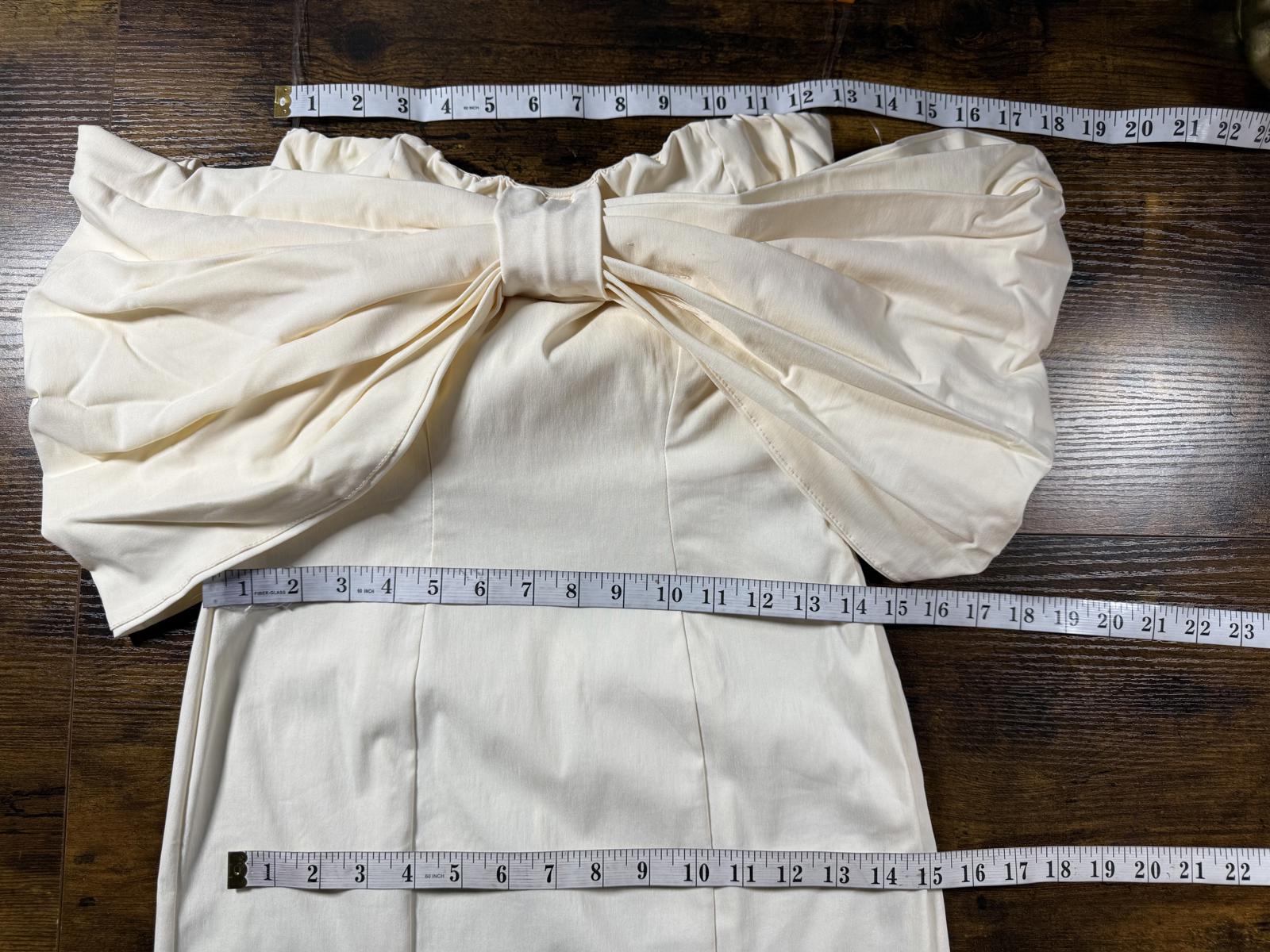 Goddiva London Cream Strapless Bow Maxi Dress BNWT UK 8–12 Bridal sku454