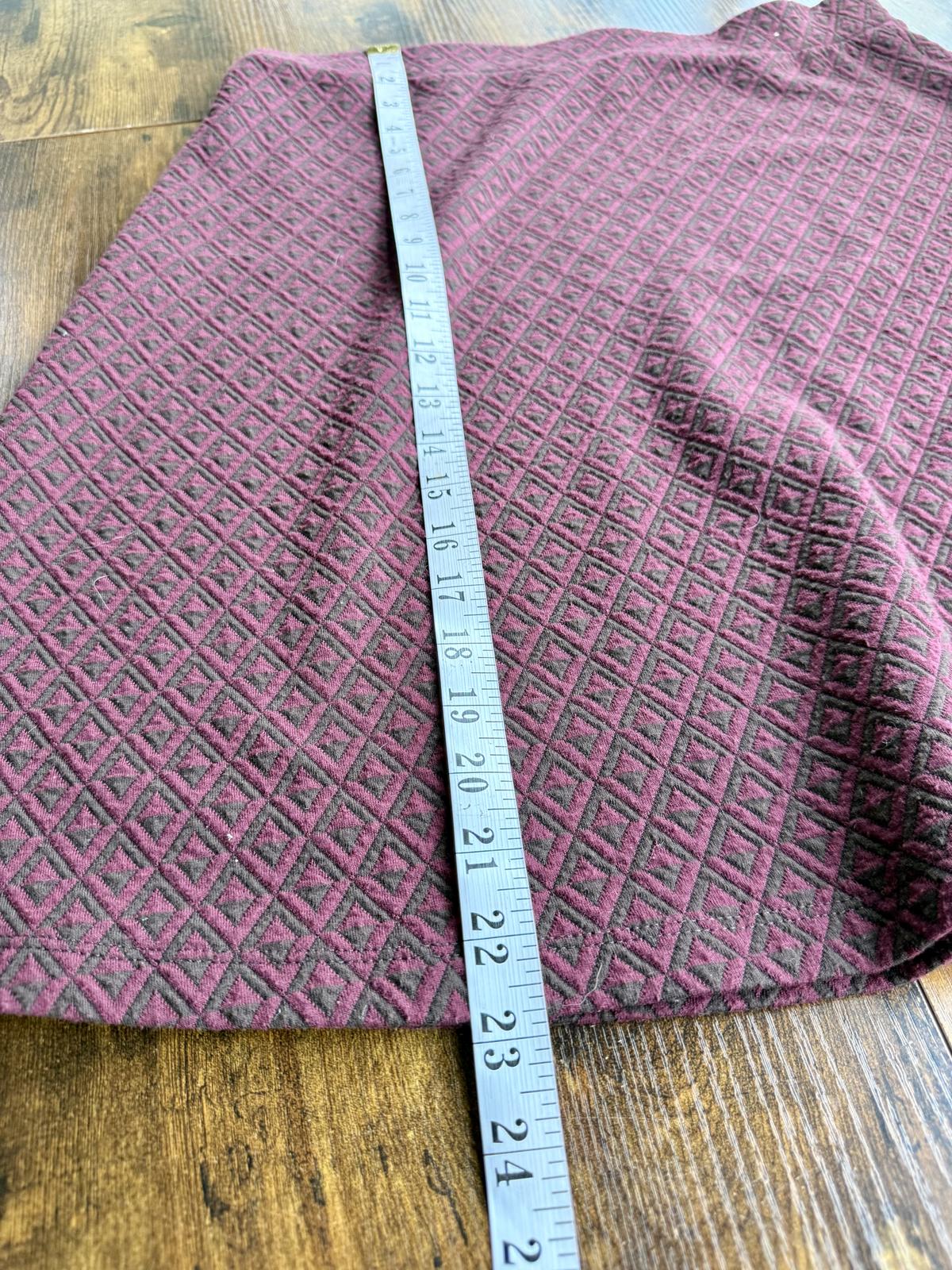 Woman's Geometric A-Line Skirt Burgundy Textured UK 14 sku460
