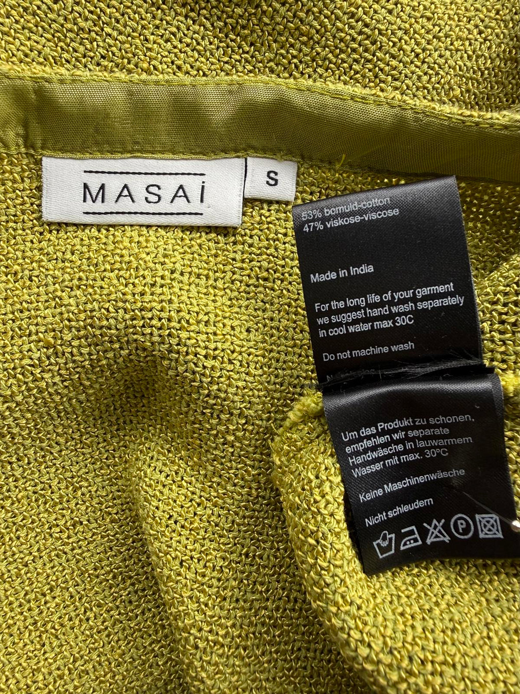 MASAI Lime Textured Oversized Cotton Blend Top UK 14–18 Relaxed Fit  sku461