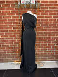 Goddiva One Shoulder Bardot Maxi Dress Black UK 8 US 4 DR4830 BNWT        sku471