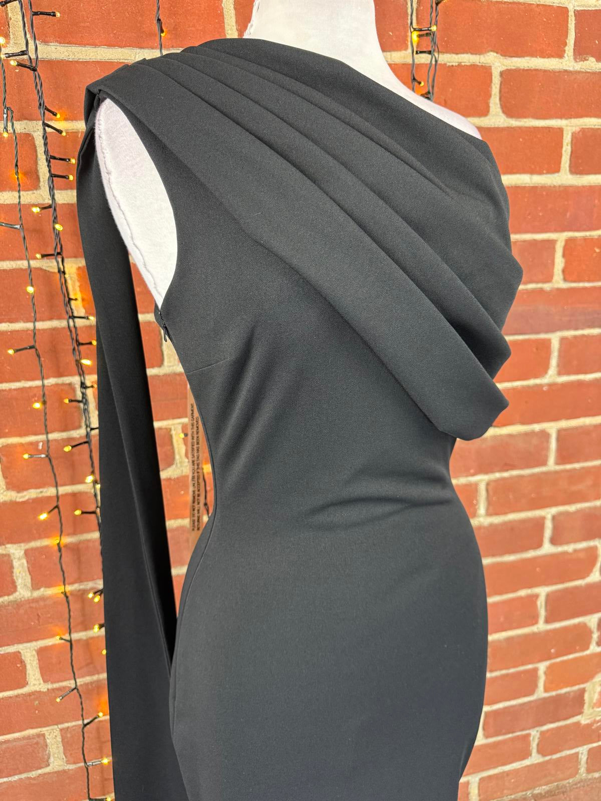 Goddiva One Shoulder Bardot Maxi Dress Black UK 8 US 4 DR4830 BNWT        sku471