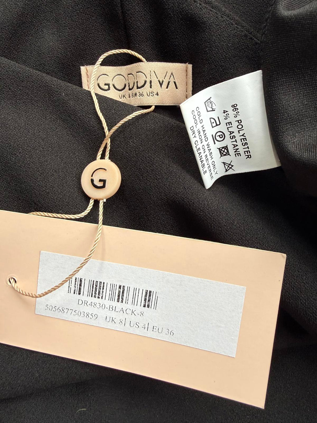 Goddiva One Shoulder Bardot Maxi Dress Black UK 8 US 4 DR4830 BNWT        sku471