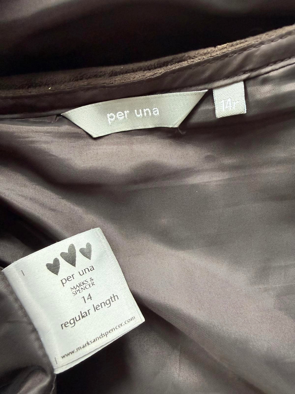 M&S Per Una Brown Y2K  Flared Skirt Embroidered Hem UK 14 Peachskin sku472