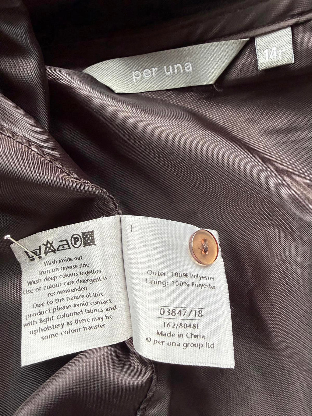 M&S Per Una Brown Y2K  Flared Skirt Embroidered Hem UK 14 Peachskin sku472