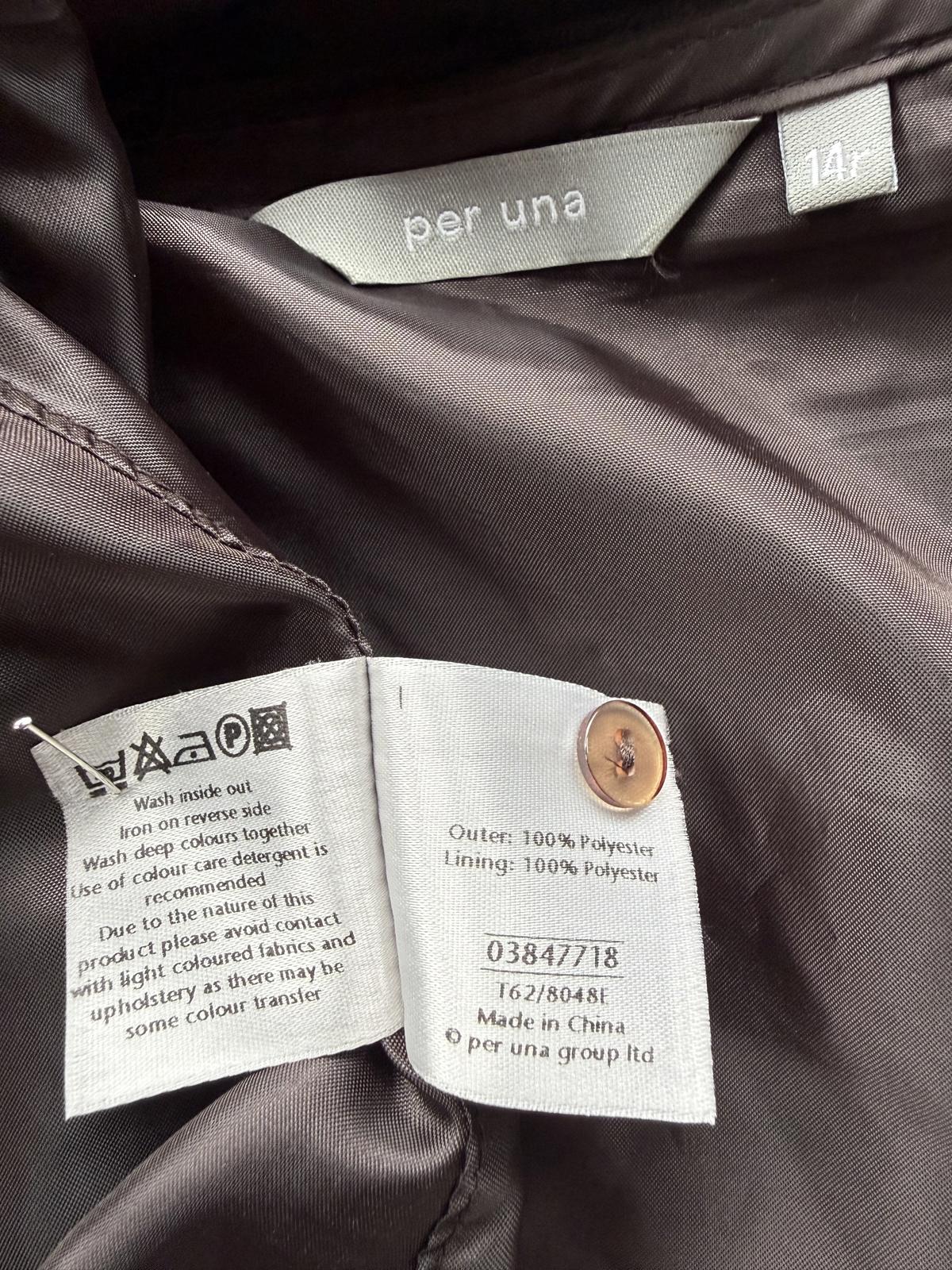 M&S Per Una Brown Y2K  Flared Skirt Embroidered Hem UK 14 Peachskin sku472