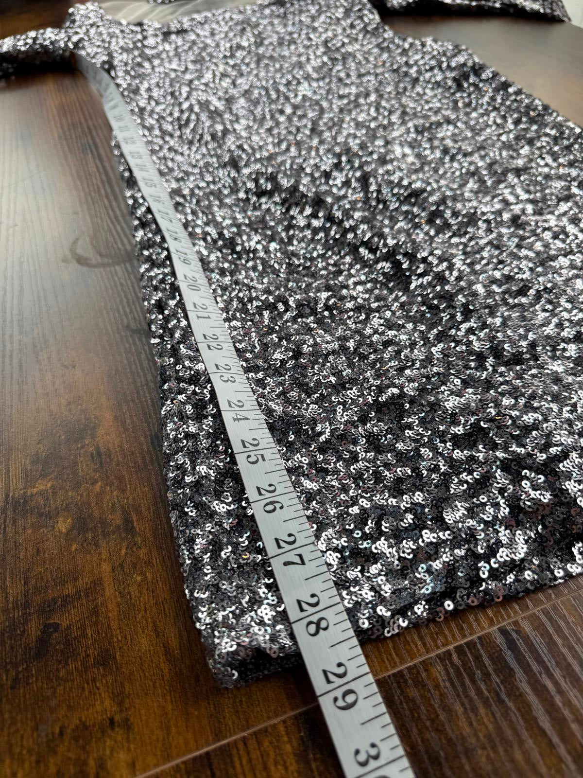 Goddiva London Silver Sequin Open Back Bodycon Dress UK 8 US 4