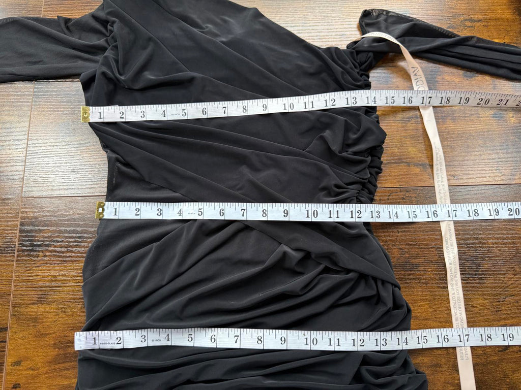 Goddiva Black One Shoulder Maxi Dress UK 8 BNWT Asymmetric Mesh Evening Prom 475