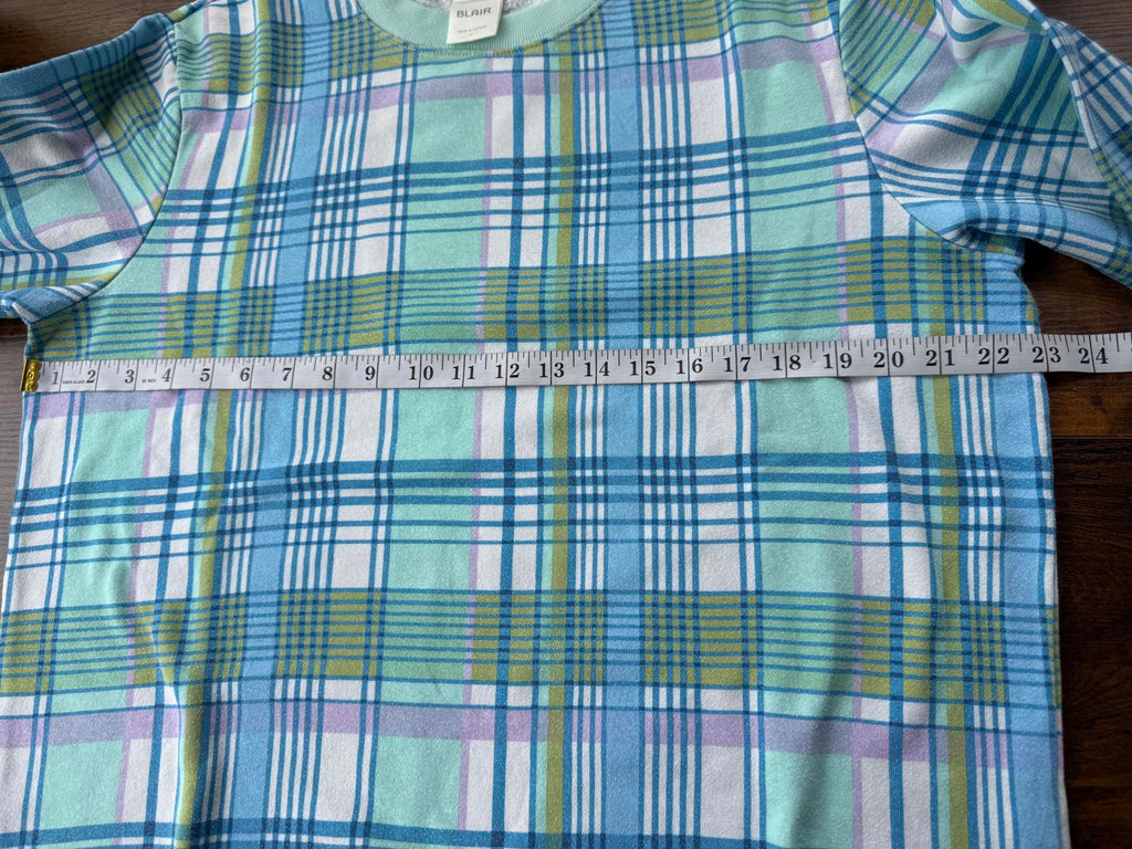 Blair Pastel Check Sweater UK 12–14 Soft Cotton Blend Jumper sku45