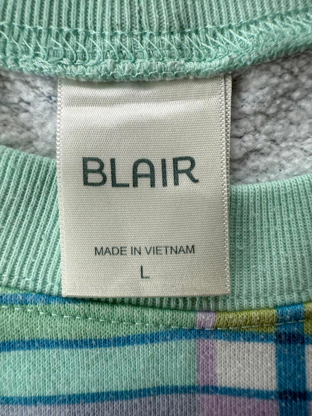 Blair Pastel Check Sweater UK 12–14 Soft Cotton Blend Jumper sku45